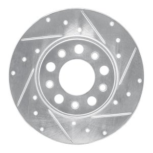 Alfa Romeo Tonale Brake Rotor (1) - Rear Right - R1 Concepts - Drilled & Slotted - Silver - `15-`25